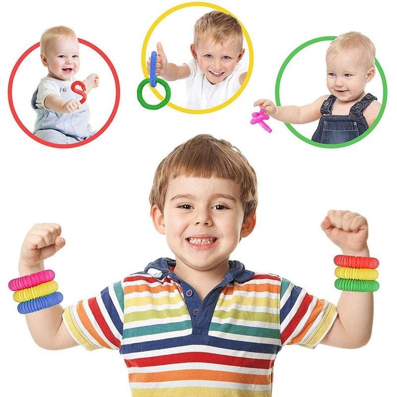 Colorful Plastic Tube Coil Children's Creative Magical Toy Circle Funny Toys Early Development Educational Folding Toy