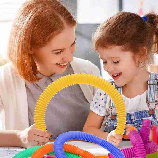 Colorful Plastic Tube Coil Children's Creative Magical Toy Circle Funny Toys Early Development Educational Folding Toy